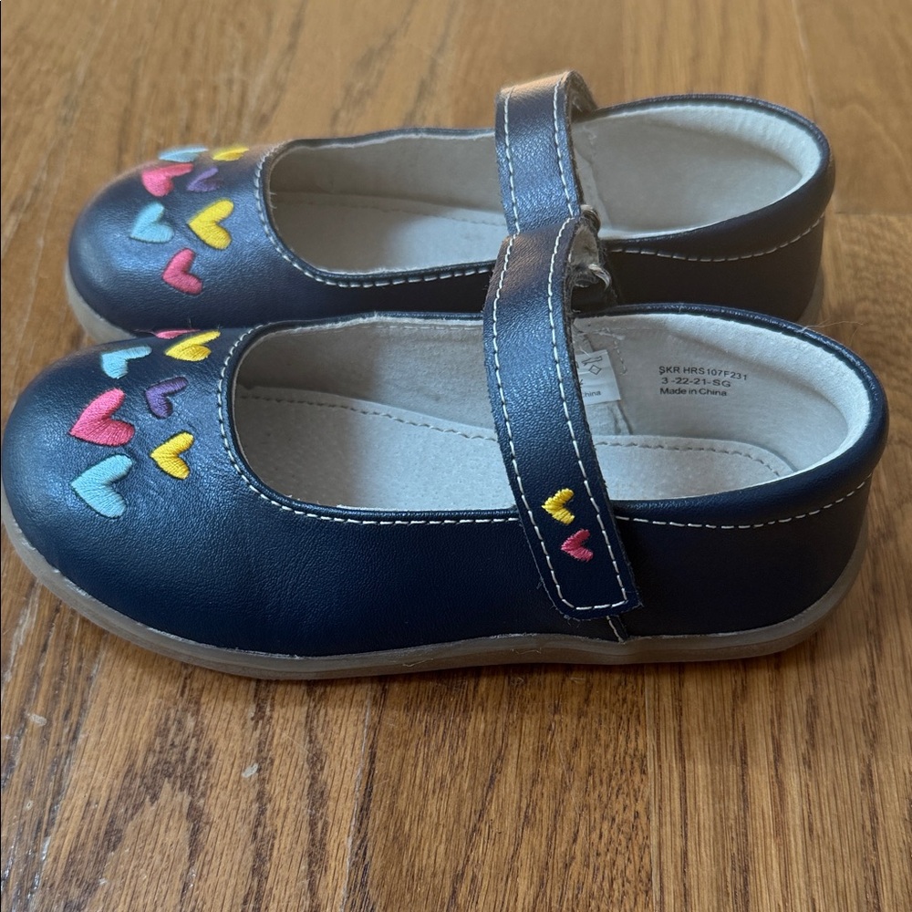See Kai Run Girls Heart Embellished Mary Jane Shoes - Navy - Picture 2 of 6
